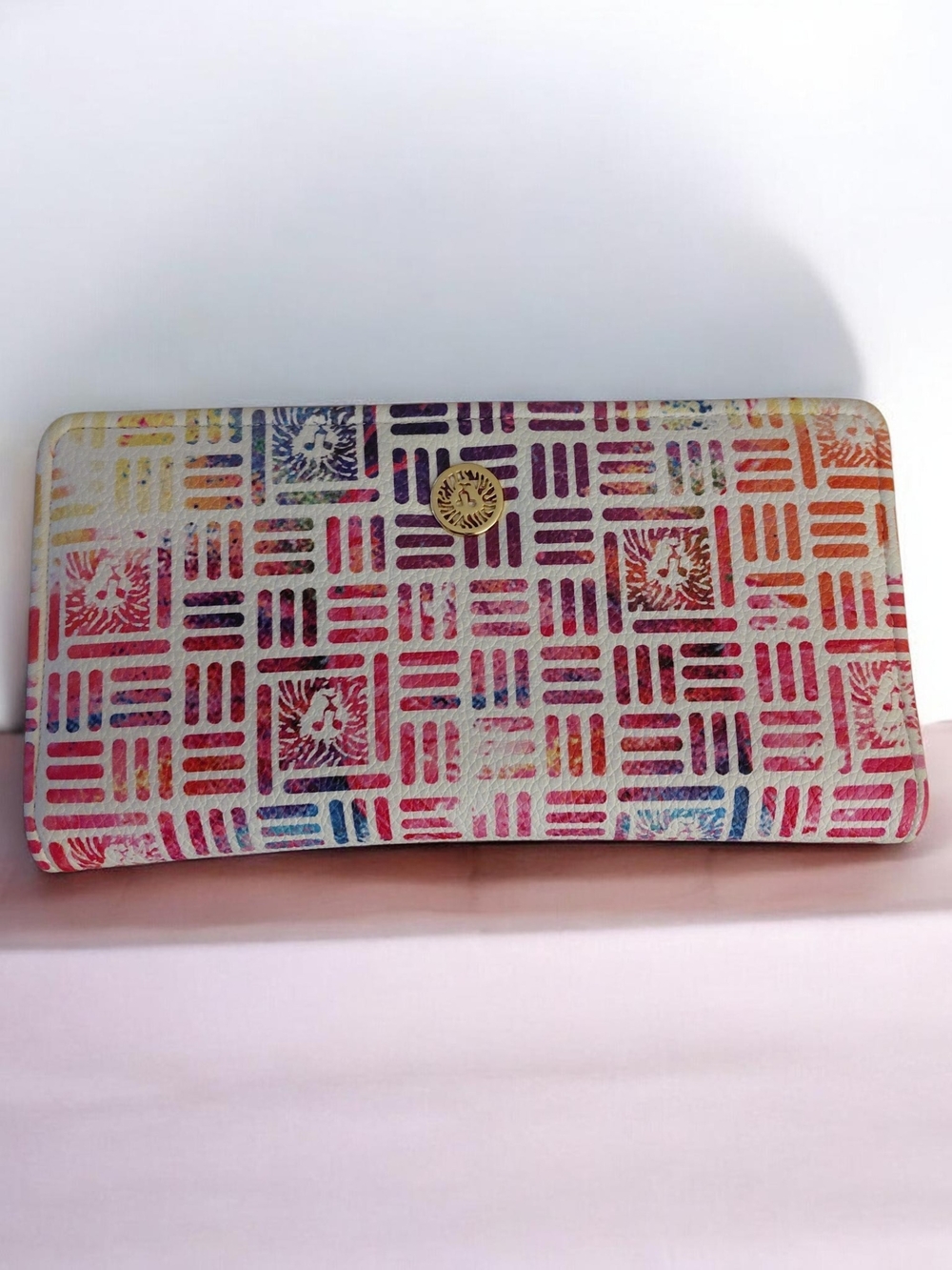 Anne Klein Multicolor Geometric Print Wallet